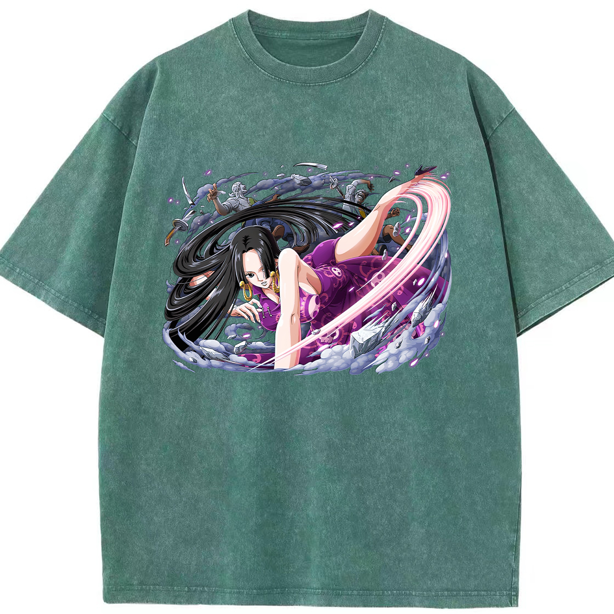 ワンピース ボア・ハンコック ONE PIECE Boa·Hancock 綿100% ヴィンテージ風 半袖Tシャツ（フロントプリント）